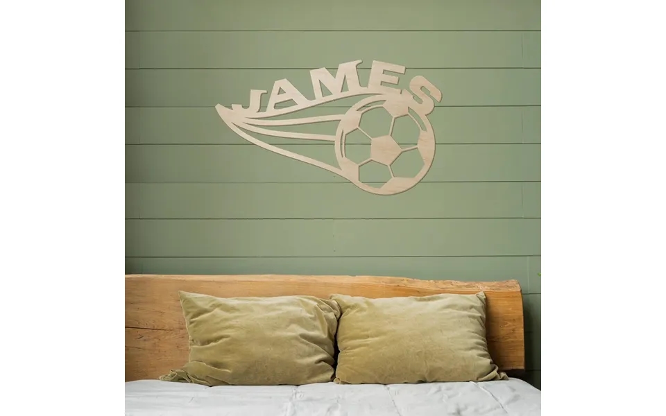 Flaming Soccer Name Wood Sign