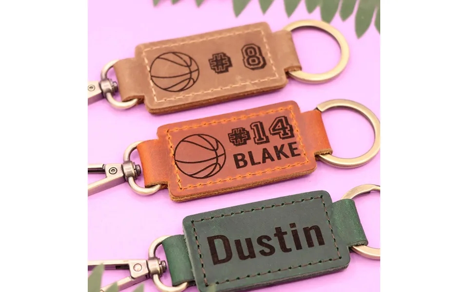 Leather Basketball Keychain With Heavy Duty Ring And Clasp - Real Leather
