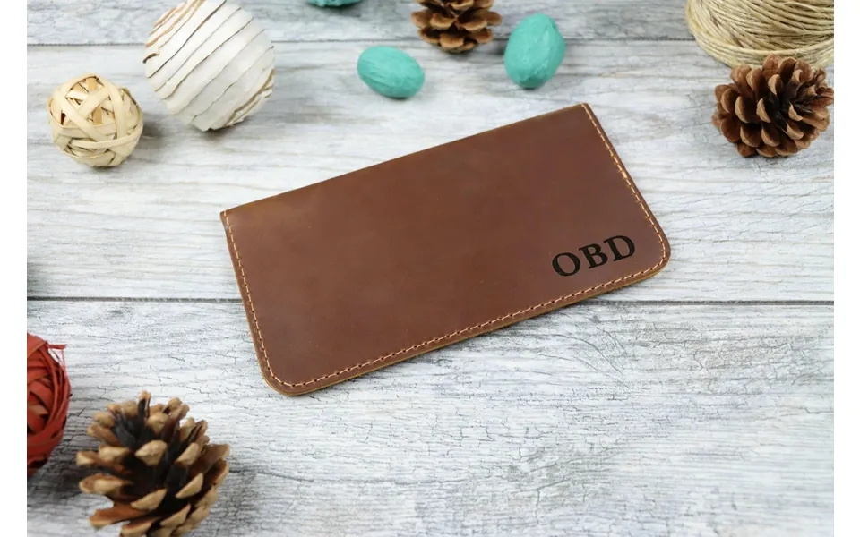 Leather Checkbook Wallet - For Men & Women