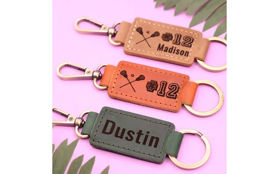 Leather Lacrosse Keychain With Heavy Duty Ring And Clasp - Real Leather