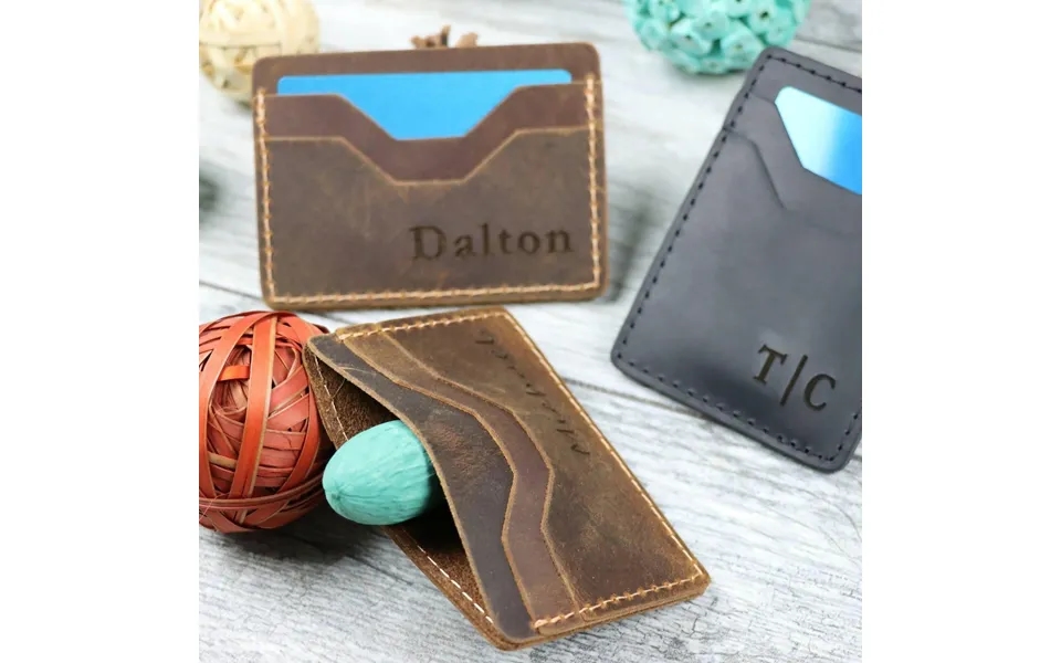 Minimalist Leather Card Wallet - Real Leather