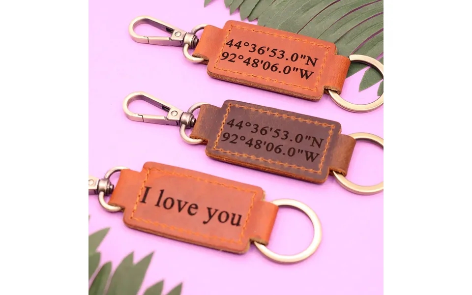 Personalized Leather Keychain With Heavy Duty Ring & Clasp - Real Leather