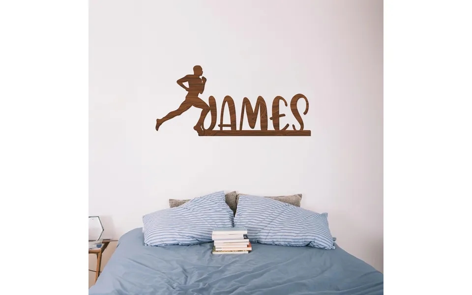 Running Boy Wood Name Sign