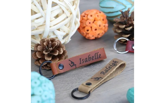 Slim Leather Gymnastic Keychain - Real Leather product image