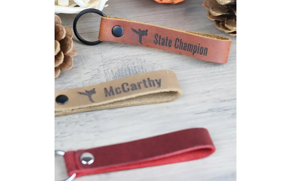 Slim Leather Taekwondo Keychain - Real Leather