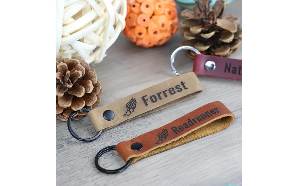 Slim Leather Track & Field Keychain - Real Leather