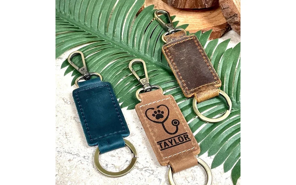Veterinarian Leather Keychain With Heavy Duty Ring & Clasp - Real Leather