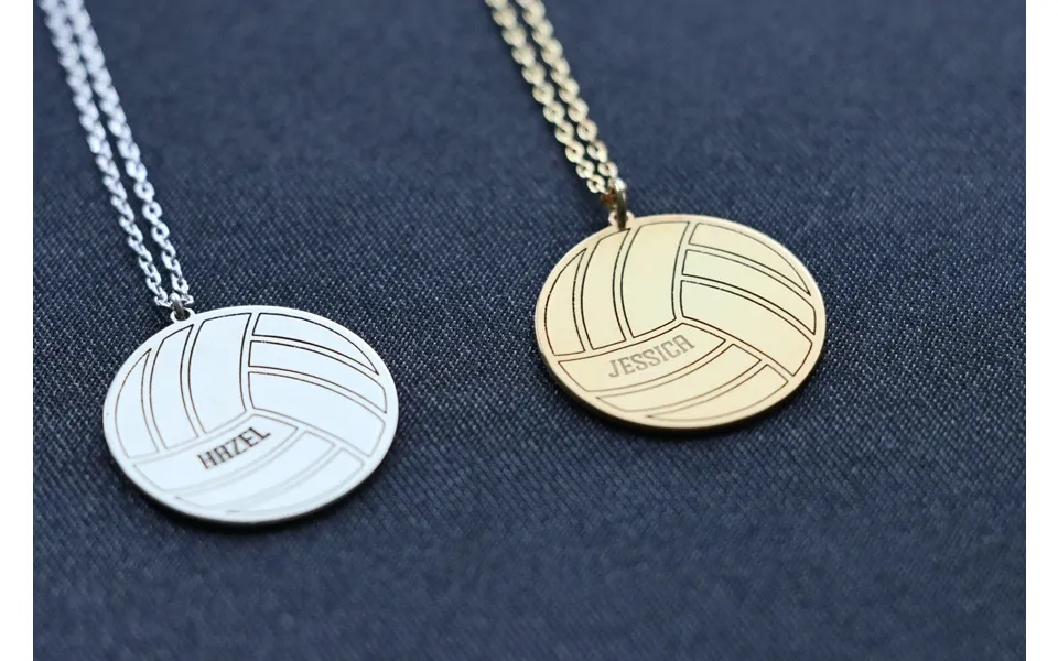 Volleyball Necklace In 925 Sterling Silver Metal - Sport Jewelry