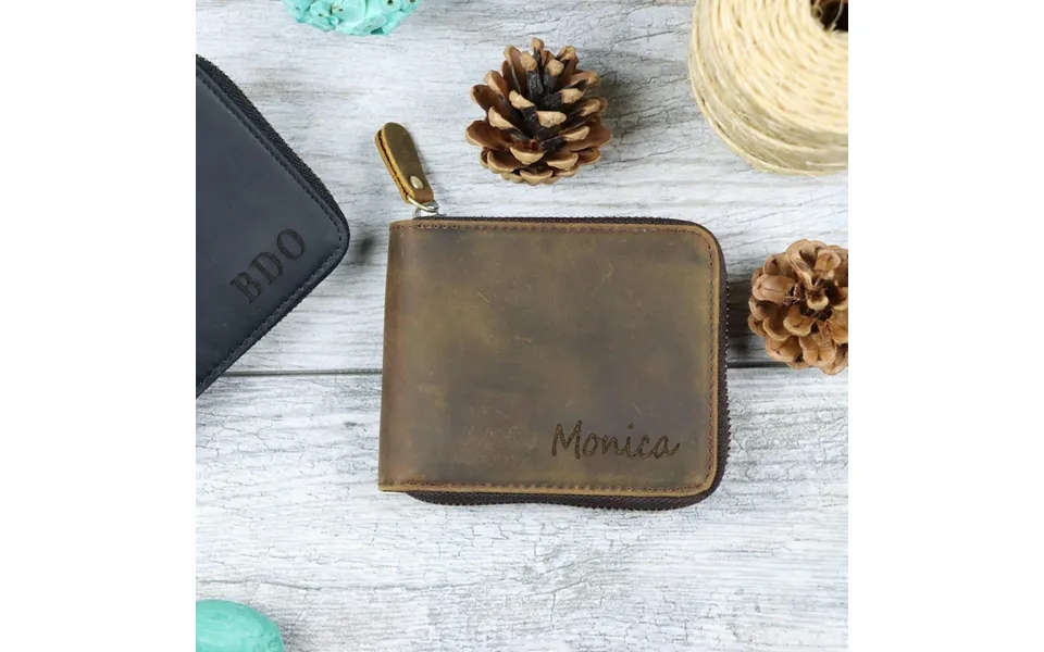 Women's Leather Zipper Wallet - Real Leather