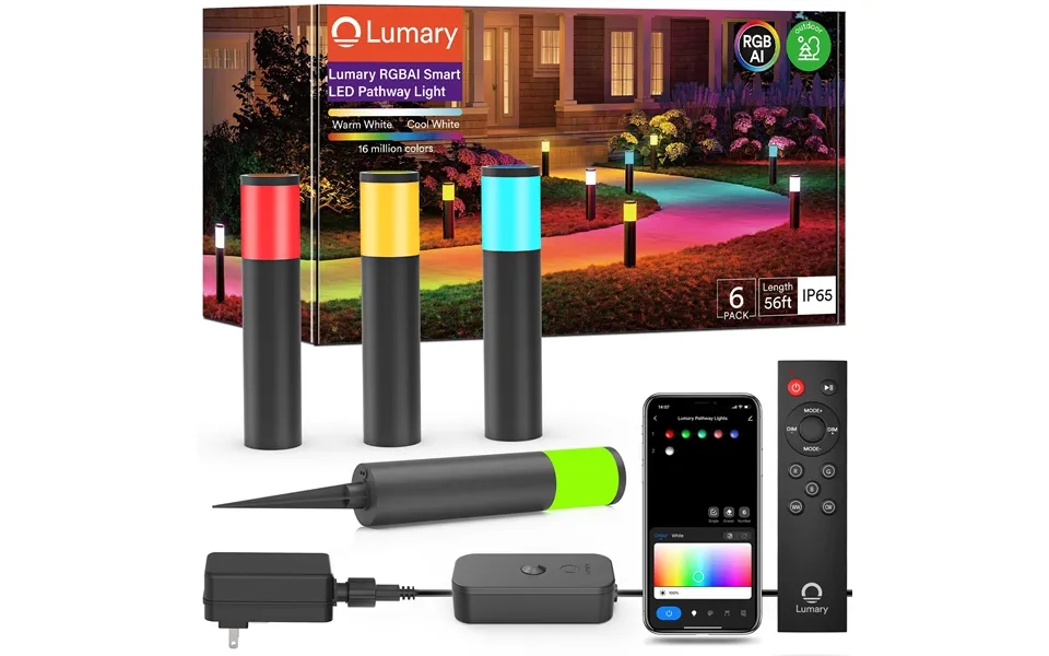 Lumary Rgbai Smart Wifi Pathway Lights 62ft 6 Pack - 1 Pcs