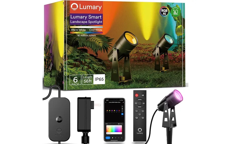 Lumary Smart Led Outdoor Landscape Lights Rgbai Spotlight 6 Pack
