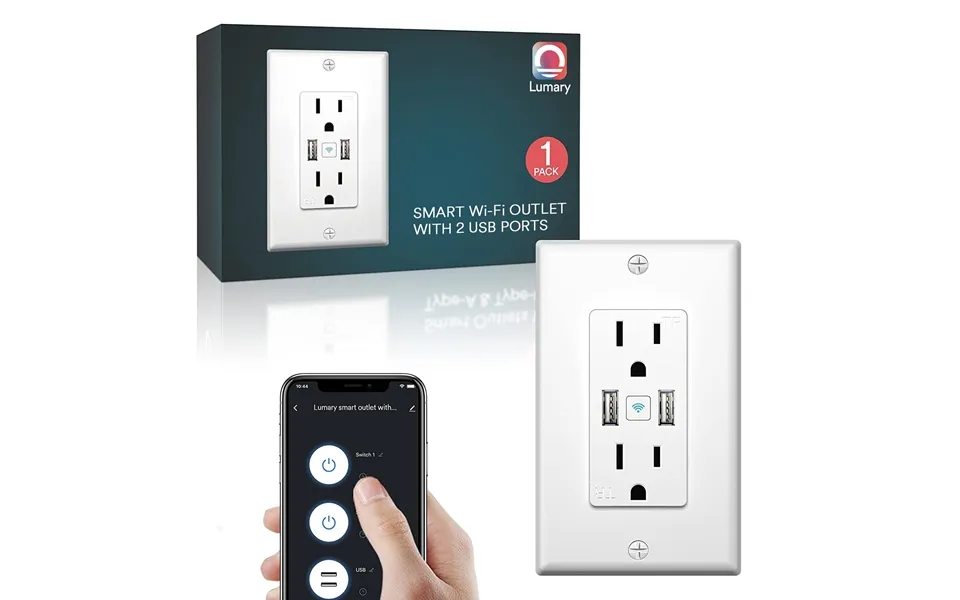 Lumary Smart Outlet Wall Usb Charger Wi-fi Power Socket - 1pc