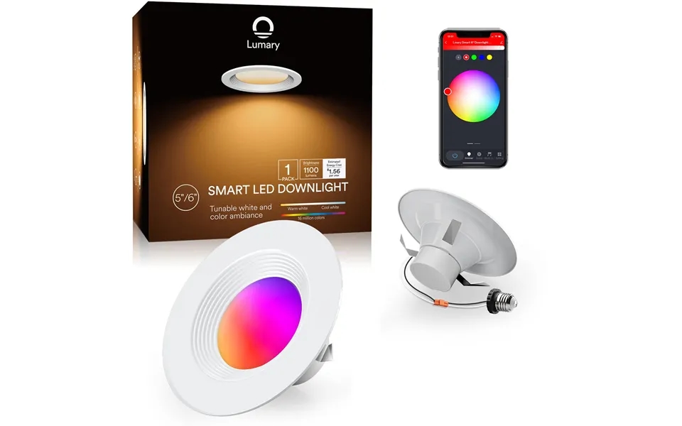 Lumary Smart Wi-fi Recessed Can Lights Retrofit Downlights 6 Inch