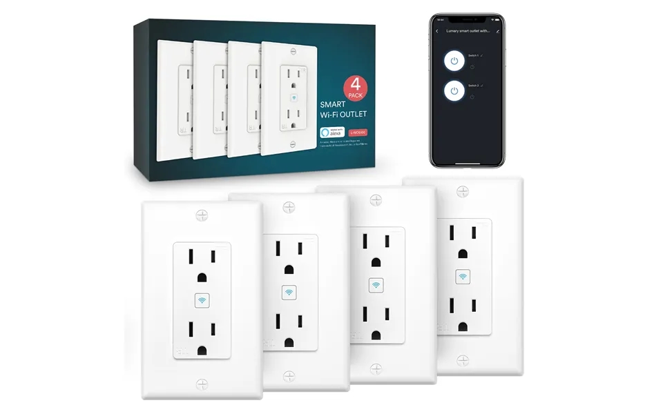 Lumary Smart Wi-fi Wall Plug Wi-fi Smart Home Outlet Socket - 4pcs