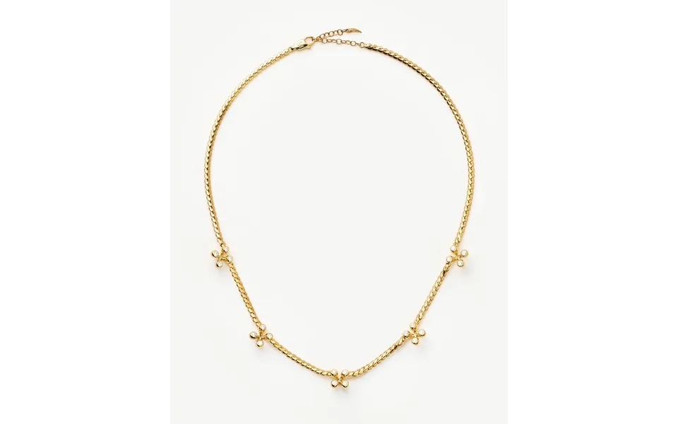 Atom Charm Necklace 18k Gold Plated Cubic Zirconia