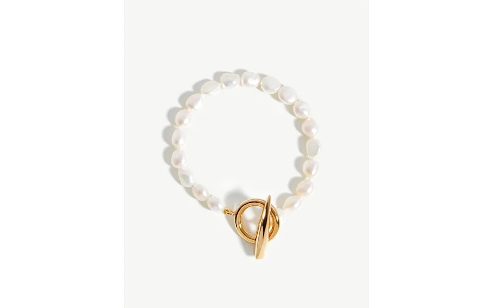 Baroque Pearl Claw T-bar Bracelet 18k Gold Vermeil Pearl