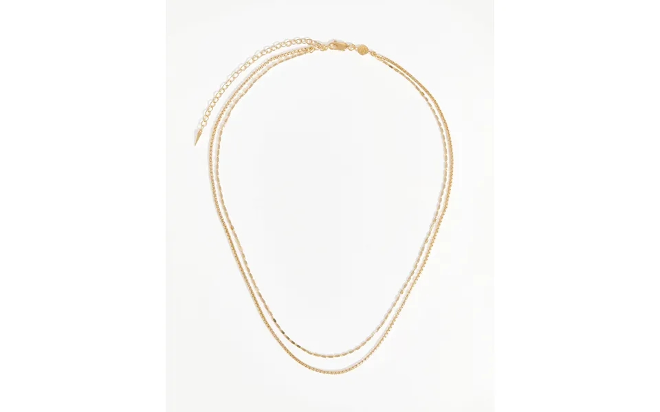 Box Link Double Chain Necklace 18k Gold Vermeil