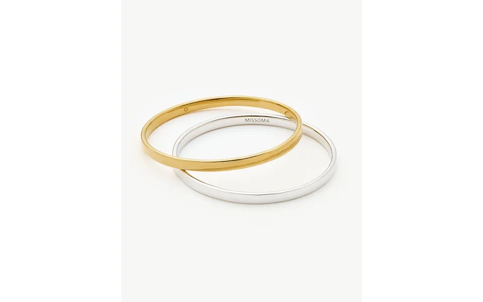Classic Bangle Bracelet Set Mixed Metal