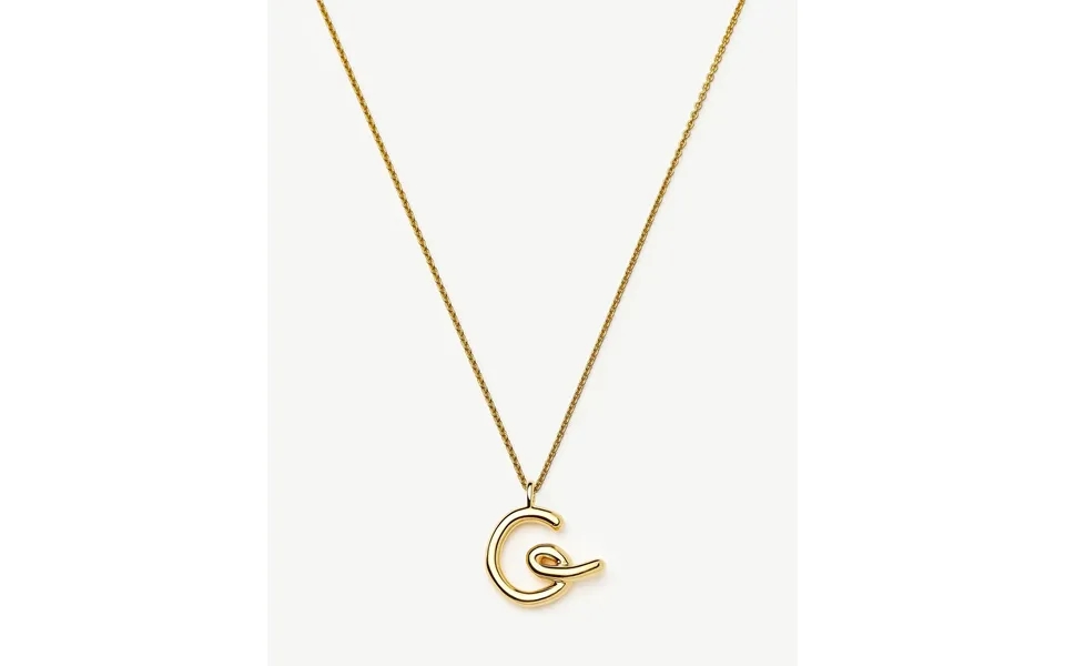 Curly Molten Initial Pendant Necklace - G 18k Gold Vermeil