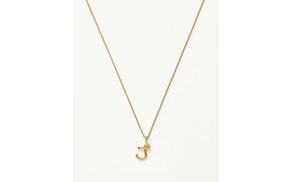 Curly Molten Mini Initial Necklace - J 18k Gold Vermeil
