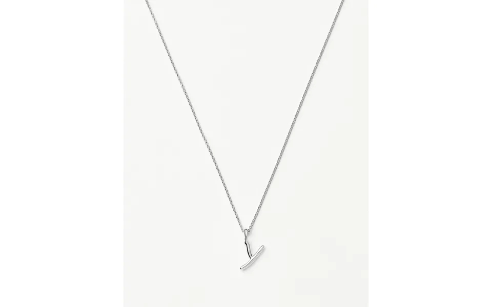Curly Molten Mini Initial Necklace - Y Sterling Silver