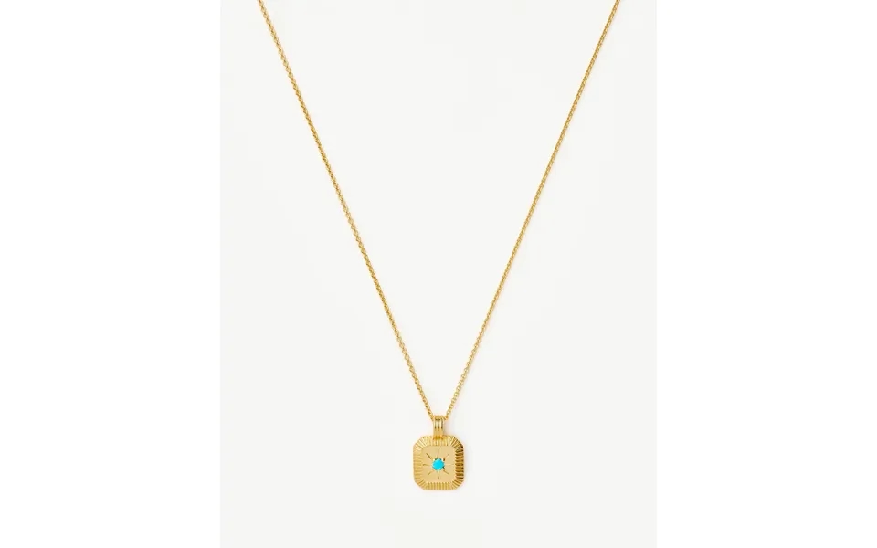 December Birthstone Pendant Necklace 18k Gold Vermeil Dyed Turquoise Magnesite