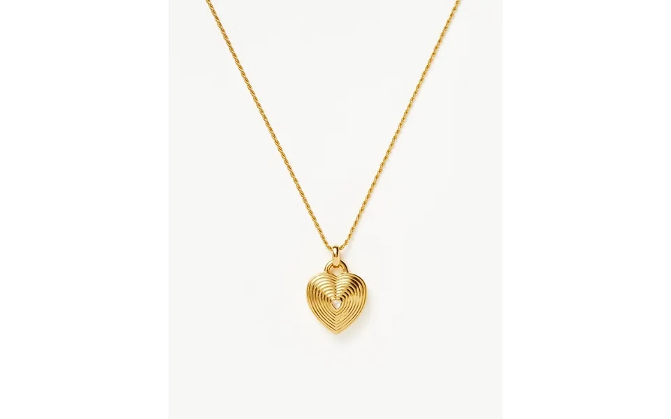 Engravable Heart Ridge Locket Pendant Necklace 18k Gold Vermeil Rainbow Moonstone