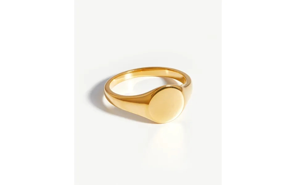 Engravable Round Signet Ring 18k Gold Vermeil