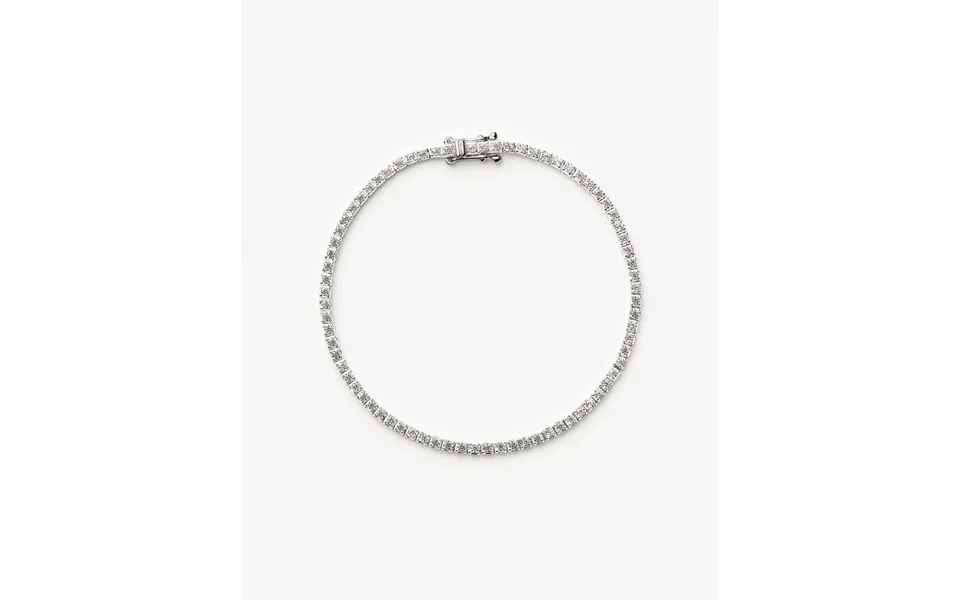 Fine Diamond Tennis Bracelet - Size M 14k Solid White Gold Lab Grown Diamonds