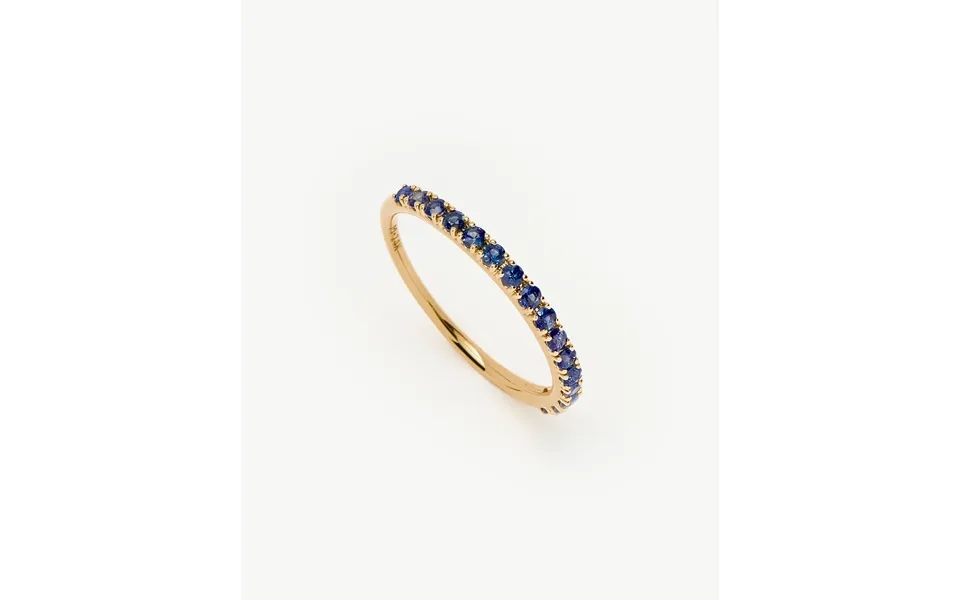 Fine Half Sapphire Eternity Ring 14k Solid Gold Sapphire