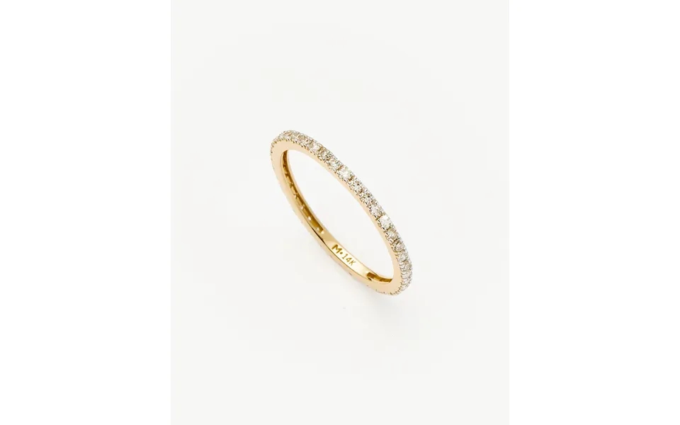 Fine Slim Eternity Ring 14k Solid Gold Diamond