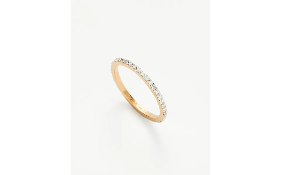 Fine Slim Half Eternity Ring 14k Solid Gold Diamond