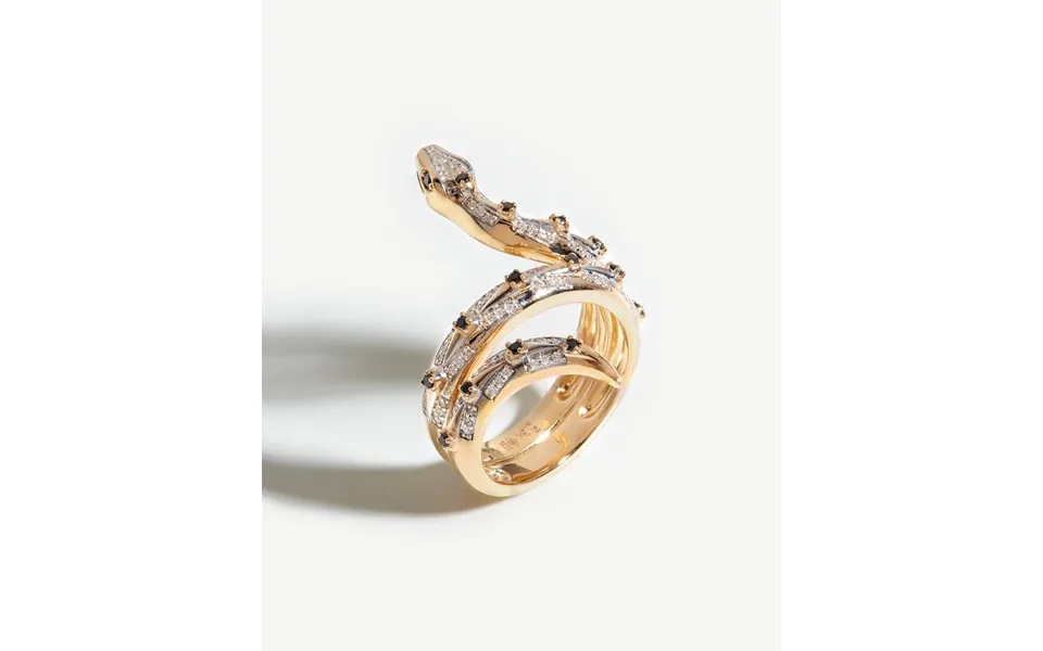 Harris Reed Fine Coiled Serpent Ring 14k Solid Gold Diamond