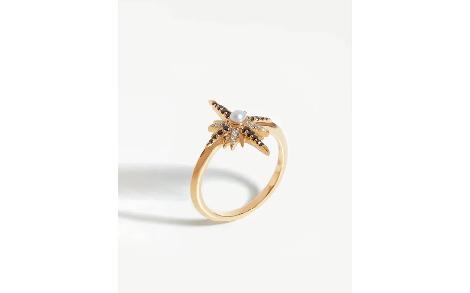 Harris Reed Fine Starlight Ring 14k Solid Gold Pearl & Diamond
