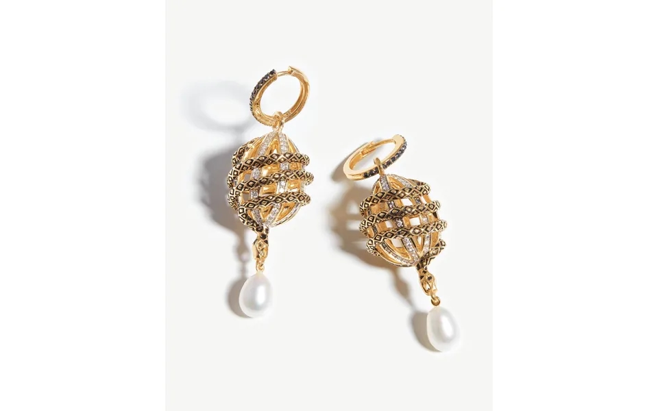 Harris Reed Fine Uncaged Drop Earrings 14k Solid Gold Pearl & Diamond