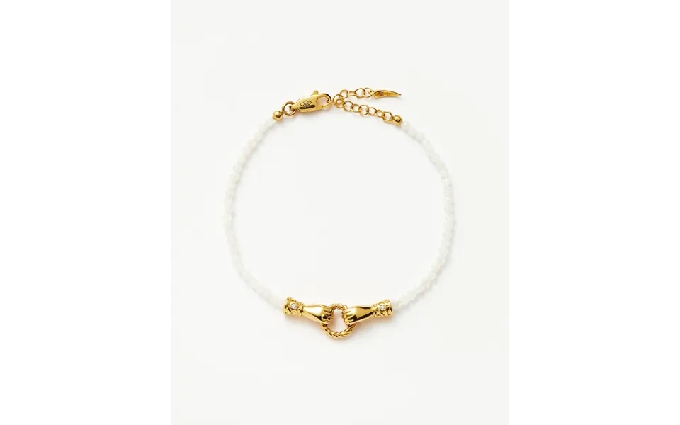 Harris Reed In Good Hands Mini Beaded Gemstone Bracelet 18k Gold Plated Rainbow Moonstone