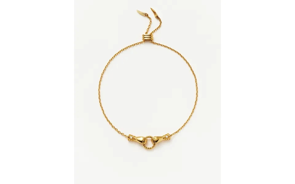 Harris Reed In Good Hands Slider Bracelet 18k Gold Plated Cubic Zirconia & Black Onyx