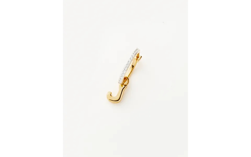 Initial Single Charm Hoop Earring - Initial J 18k Gold Vermeil