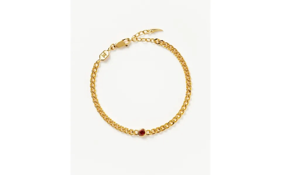January Birthstone Chain Bracelet 18k Gold Plated Vermeil Garnet