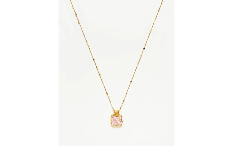 Lena Charm Necklace 18k Gold Plated Rhodochrosite