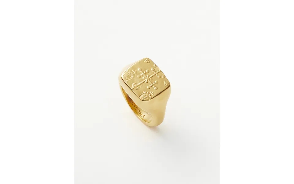 Lucy Williams Byzantine Coin Signet Ring 18k Gold Plated