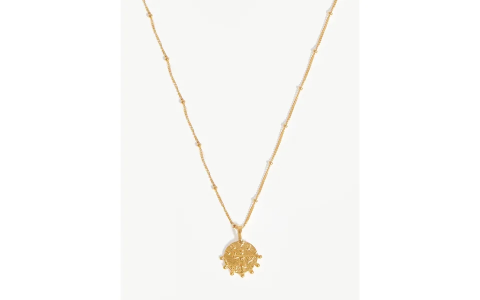 Lucy Williams Mini Beaded Coin Necklace 18k Gold Vermeil
