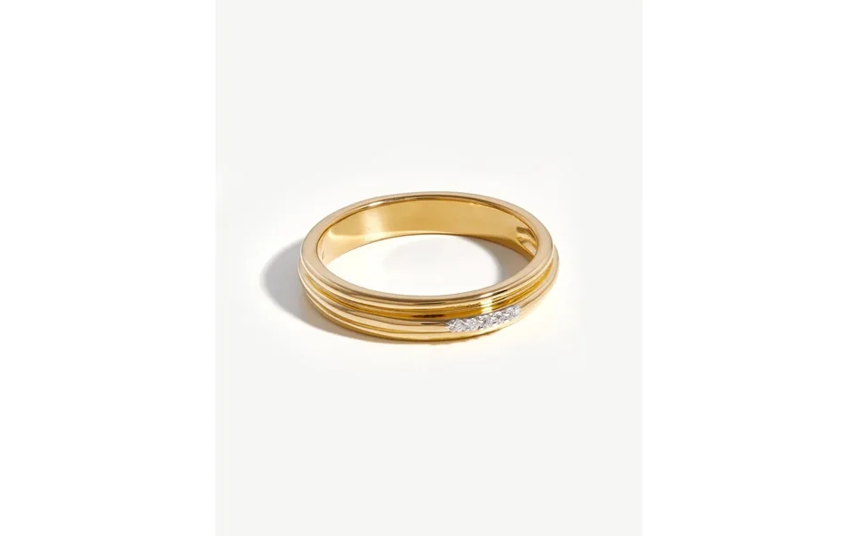 Lucy Williams Pave Ridge Ring 18k Gold Vermeil Cubic Zirconia