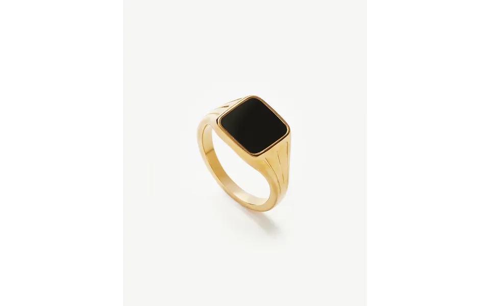 Lucy Williams Square Signet Ring 18k Gold Vermeil Black Spinel