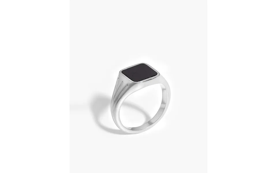 Lucy Williams Square Signet Ring Sterling Silver Black Spinel