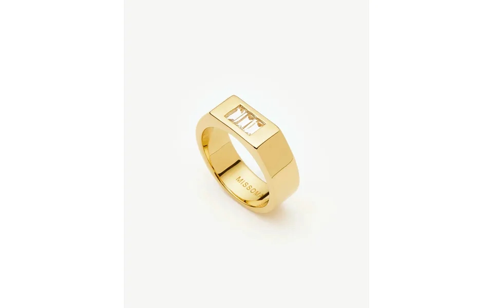 Lucy Williams Triple Stone Chunky Ring 18k Gold Plated