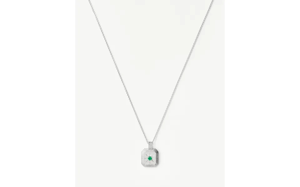 May Birthstone Pendant Necklace Dyed Green Chalcedony May