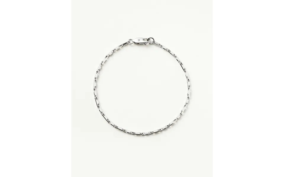 Mens Interlocking Link Chain Bracelet Sterling Silver