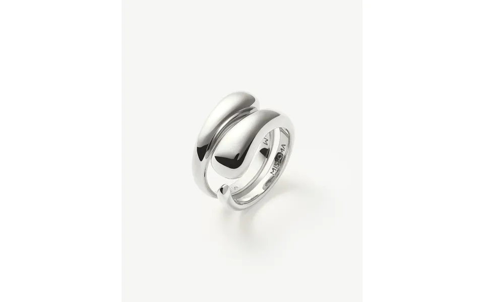 Molten Double Stacking Ring Set Silver Plated