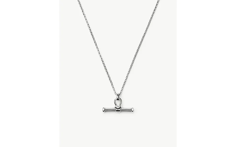 Ridge T-bar Chain Necklace Silver Plated